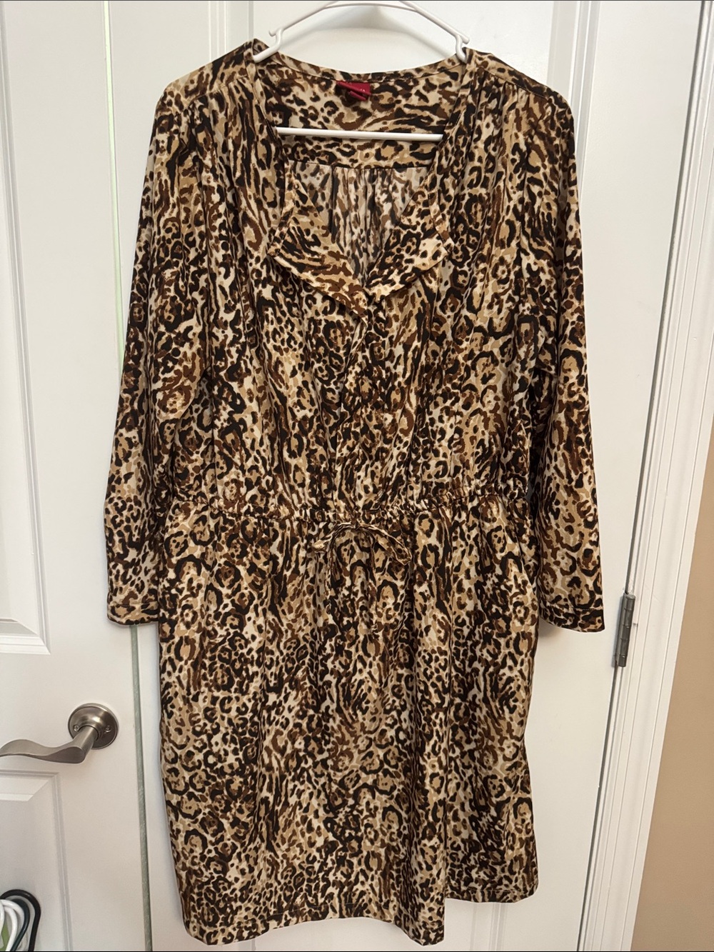 Merona Leopard Print Long Sleeve Dress - Brown/Tan